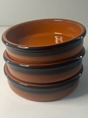 Arbresa Pottery Ramekins Set of 3 Terra Cotta Flan Dipping Made in Spain